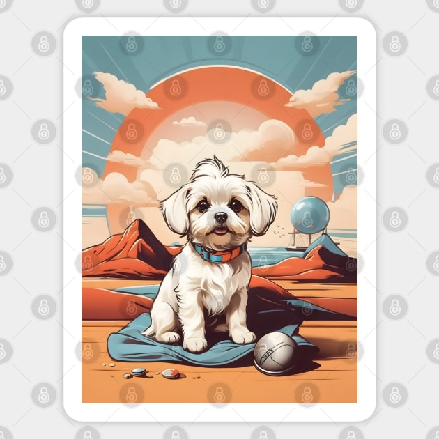 Cute Maltese Sticker by Leon Star Shop